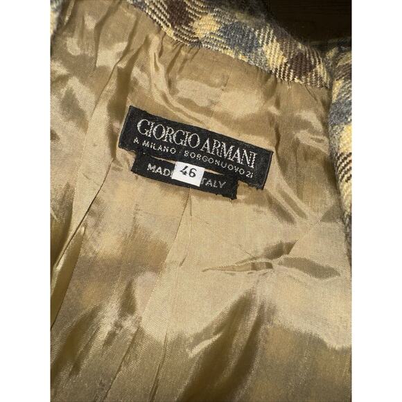 GIORGIO ARMANI Le Collezioni Houndstooth Alpaca/Wool Blend Blazer Sz US 10/EU 46 - Picture 12 of 12